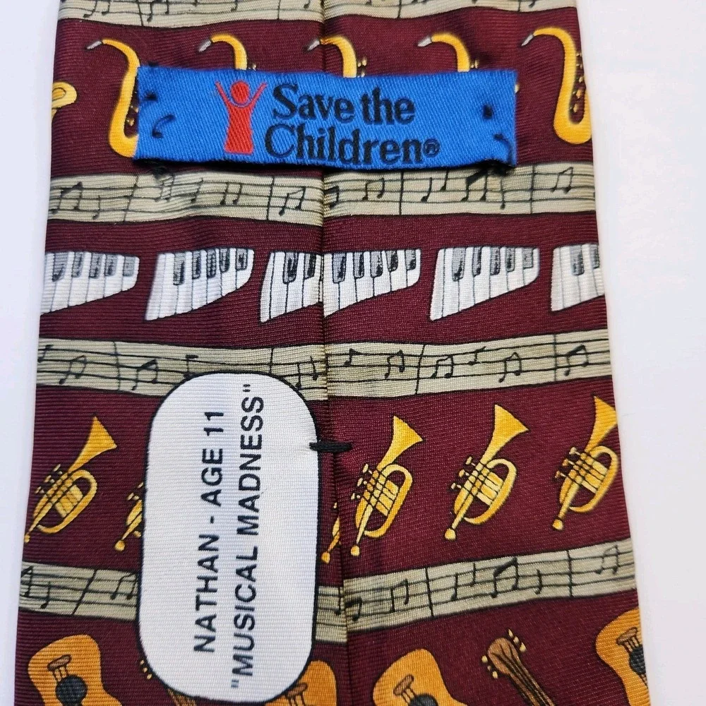 Save the Children Instrument Neck Tie Nathan Musical Madness Music‎ Teacher Gift